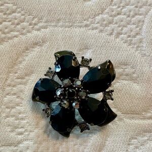 Black Flower Statement Brooch